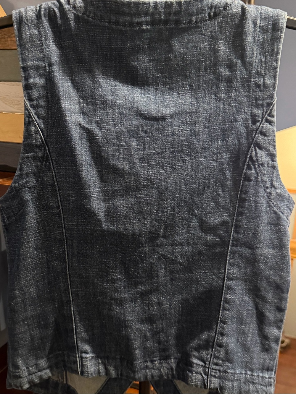 LC Lauren Conrad Blue Denim Button-Front Vest - Picture 3 of 4